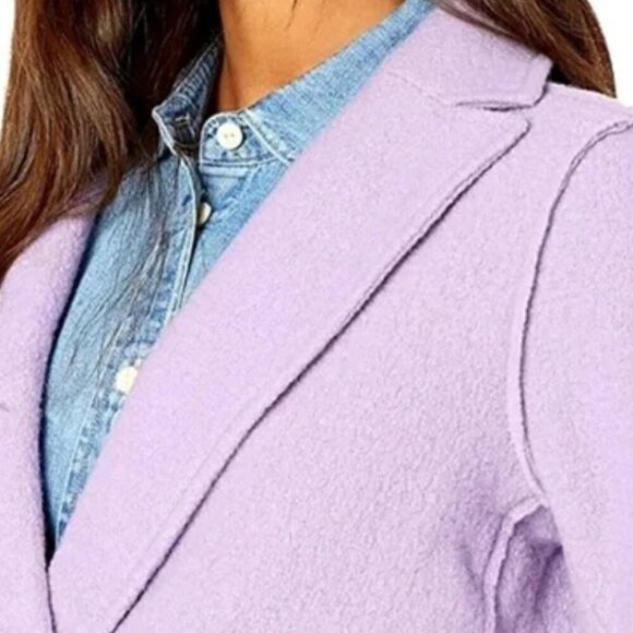 J. Crew Size 14 Pea Lilac Purple Italian Boiled Wool Coat Daphne Trench - Picture 8 of 11
